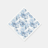 青エレガントと白の牡丹 スタンダードカクテルナプキン (角)