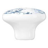 青エレガントと白の牡丹 セラミックノブ (側面)