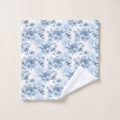 青エレガントと白の牡丹 バスタオルセット (ウォッシュタオル)