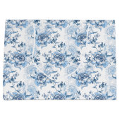 青エレガントと白の牡丹 ラージペーパーバッグ (正面)