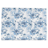 青エレガントと白の牡丹 ラージペーパーバッグ (裏面)