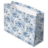 青エレガントと白の牡丹 ラージペーパーバッグ (裏面アングル)