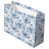 青エレガントと白の牡丹 ラージペーパーバッグ (正面アングル)