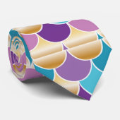 青エレガントと紫の人魚スケールパターン ネクタイ (ロール)