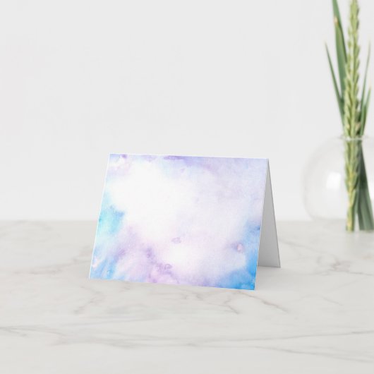 青エレガントと紫の水色トンボ サンキューカード (裏面)