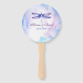 青エレガントと紫の水色トンボ ハンドファン (裏面)