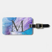 青エレガントと紫の霜色一斑 ラゲッジタグ (正面横)