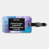 青エレガントと紫の霜色一斑 ラゲッジタグ (裏面横)