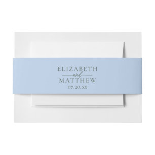 青エレガントと緑の書道台本結婚の 招待状ベリーバンド