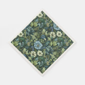 青エレガントと緑の野ビクトリアン花模様 スタンダードランチョンナプキン (角)