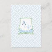 青エレガントと緑のQRコードの結婚詳細 エンクロージャーカード (裏面)