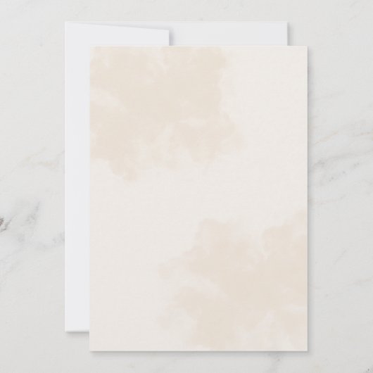 青エレガントと茶色のフローラ結婚式招待状 招待状 (裏面)