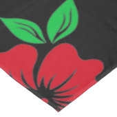 青エレガントと赤の熱帯花柄 | テーブルクロス (アングル)