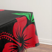 青エレガントと赤の熱帯花柄 | テーブルクロス (インサイチュ)