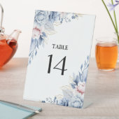 青エレガントと赤面のフローラ結婚 台座サイン (インサイチュ)