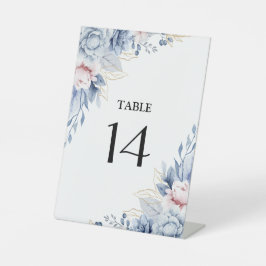 青エレガントと赤面のフローラ結婚 台座サイン