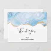 青エレガントと金ゴールドが再び縁ど感謝 ポストカード (正面/裏面)