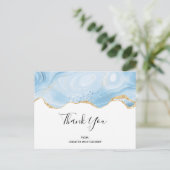 青エレガントと金ゴールドが再び縁ど感謝 ポストカード (スタンド正面)