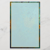 青エレガントと金ゴールドのつる植物 便箋 (正面)