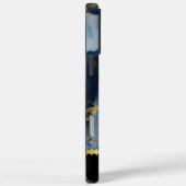 青エレガントと金ゴールドのアクセントを持つ大理石デザイン Case-Mate iPhoneケース (裏面 / 右)