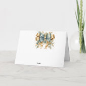 青エレガントと金ゴールドのクリスマスカード カード (裏面)