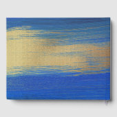 青エレガントと金ゴールドのバプテスマ ゲストブック (裏面)