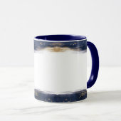 青エレガントと金ゴールドのブラシパーソナライズされたック マグカップ (正面右)