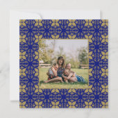 青エレガントと金ゴールドの写真 シーズンカード (正面)