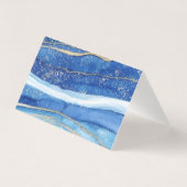 青エレガントと金ゴールドの水彩ありがとう (裏面)