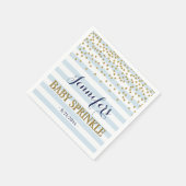 青エレガントと金ゴールドの紙吹雪男の赤ちゃん散布 スタンダードカクテルナプキン (角)