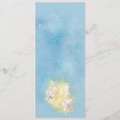 青エレガントと金ゴールドの結婚白い鳩メニューカード メニュー (裏面)