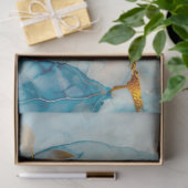 青エレガントと金ゴールドの葉組織の分離 薄葉紙 (ギフト)