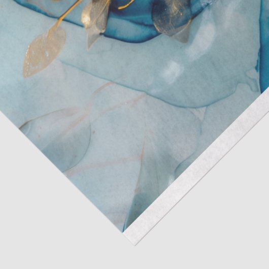 青エレガントと金ゴールドの葉組織の分離 薄葉紙 (詳細)