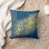 青エレガントと金ゴールドの装飾用クッション クッション (ブランケット)