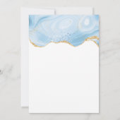 青エレガントと金ゴールドの重結婚ね 招待状 (裏面)