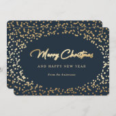 青エレガントと金ゴールド雪 シーズンカード (正面/裏面)