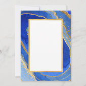 青エレガントと金ゴールド | バプテスマ 招待状 (裏面)