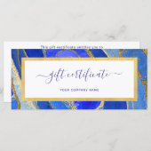 青エレガントと金ゴールド |商品券 (正面/裏面)