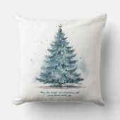 青エレガントと銀の冬のワンダーランド クッション (正面)
