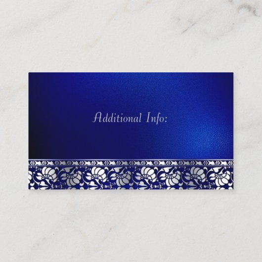 青エレガントと銀 名刺 (裏面)