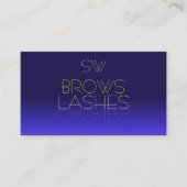 青エレガントと黄の鏡文字モノグラム 名刺 (正面)