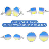 青エレガントと黄色のウクライナインスパイア平和 ネクタイ