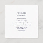 青エレガントと黄色のトレリス模様 スクエア名刺 (裏面)