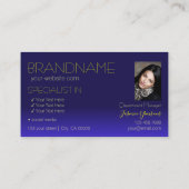 青エレガントと黄色の鏡文字(写真付) 名刺 (裏面)