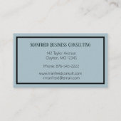 青エレガントと黒のアールデコ名刺 名刺 (裏面)