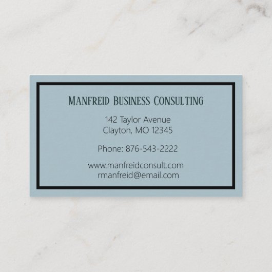 青エレガントと黒のアールデコ名刺 名刺 (裏面)