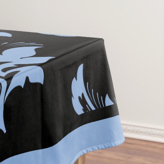 青エレガントと黒のクリスマス テーブルクロス (インサイチュ)
