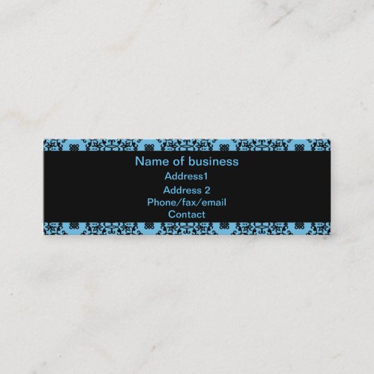 青エレガントと黒 スキニー名刺 (正面)