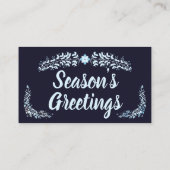 青エレガントのクリスマス プレイスカード (裏面)