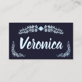 青エレガントのクリスマス プレイスカード